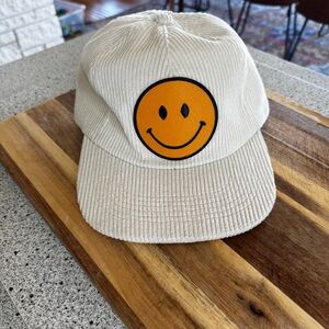 Ascot + Hart smiley corduroy SnapBack cap NWT
